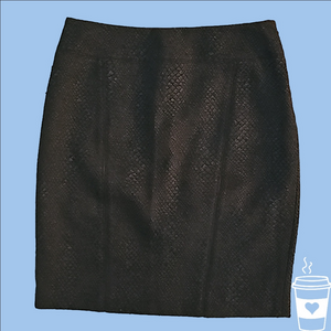 Tahari Black Snakeskin Skirt